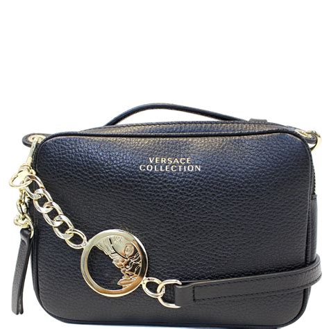 versace brown pebble grain leather|versace black label purses.